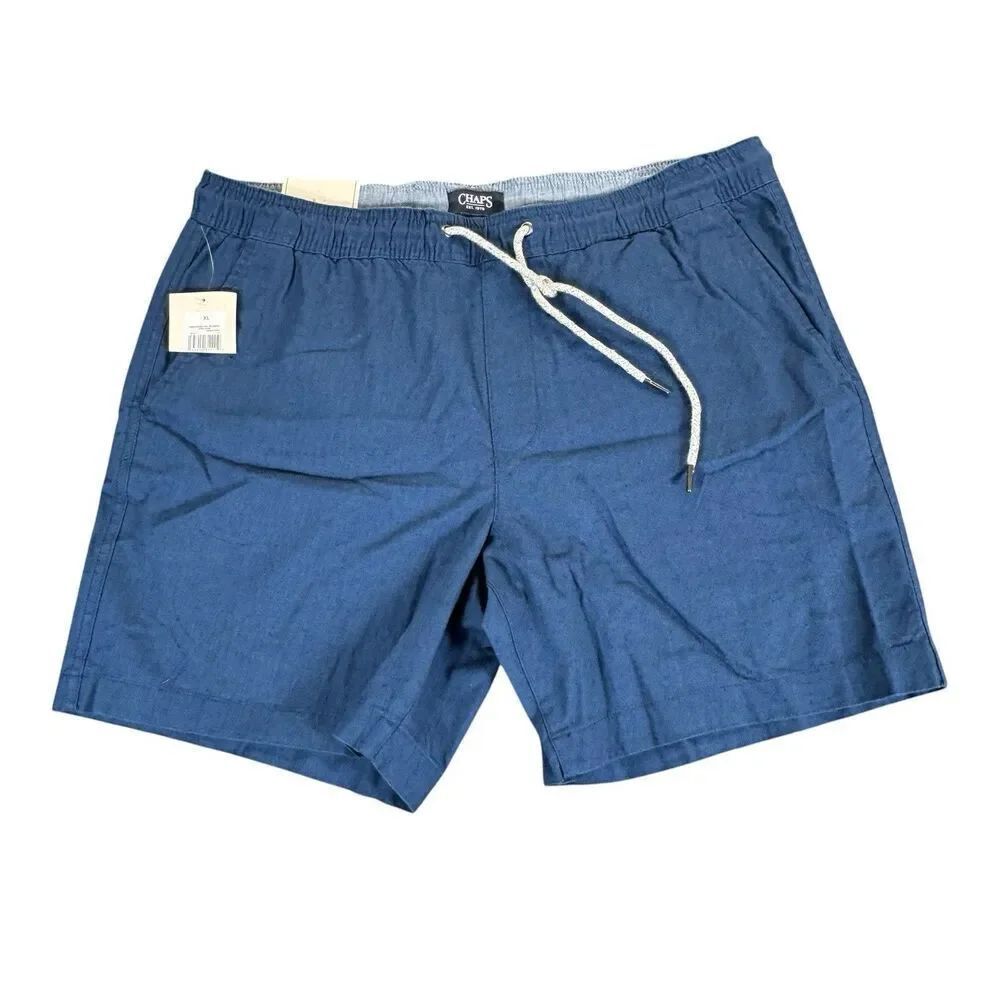 Chaps XL Linen Blend Shorts Men's Elastic Waist Drawstring Casual Seacoast Wash